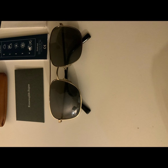 ERMENEGILDO ZEGNA EZ0073W5401 Sunglasses Gold Frame Smoke Mirror Lenses - Picture 2 of 6